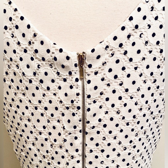 Ronni & Nicole White Black Polka Dot 12 Retro Classic Wedding Fit & Flare Dress - Picture 9 of 13